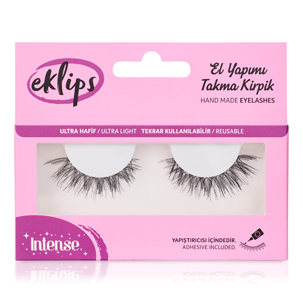 Eklips False Eyelashes Intense - Handmade, Natural Look, Suitable for All Eye Types Eklips False Eyelashes Intense - Natural & Comfortable false eyelashes, eyelash extensions, cosmetic beauty products, handmade false eyelashes, natural look eyelashes, beauty products, makeup accessories, eye enhancement, special occasion beauty, daily beauty routine, glamour, comfort, fiber eyelashes