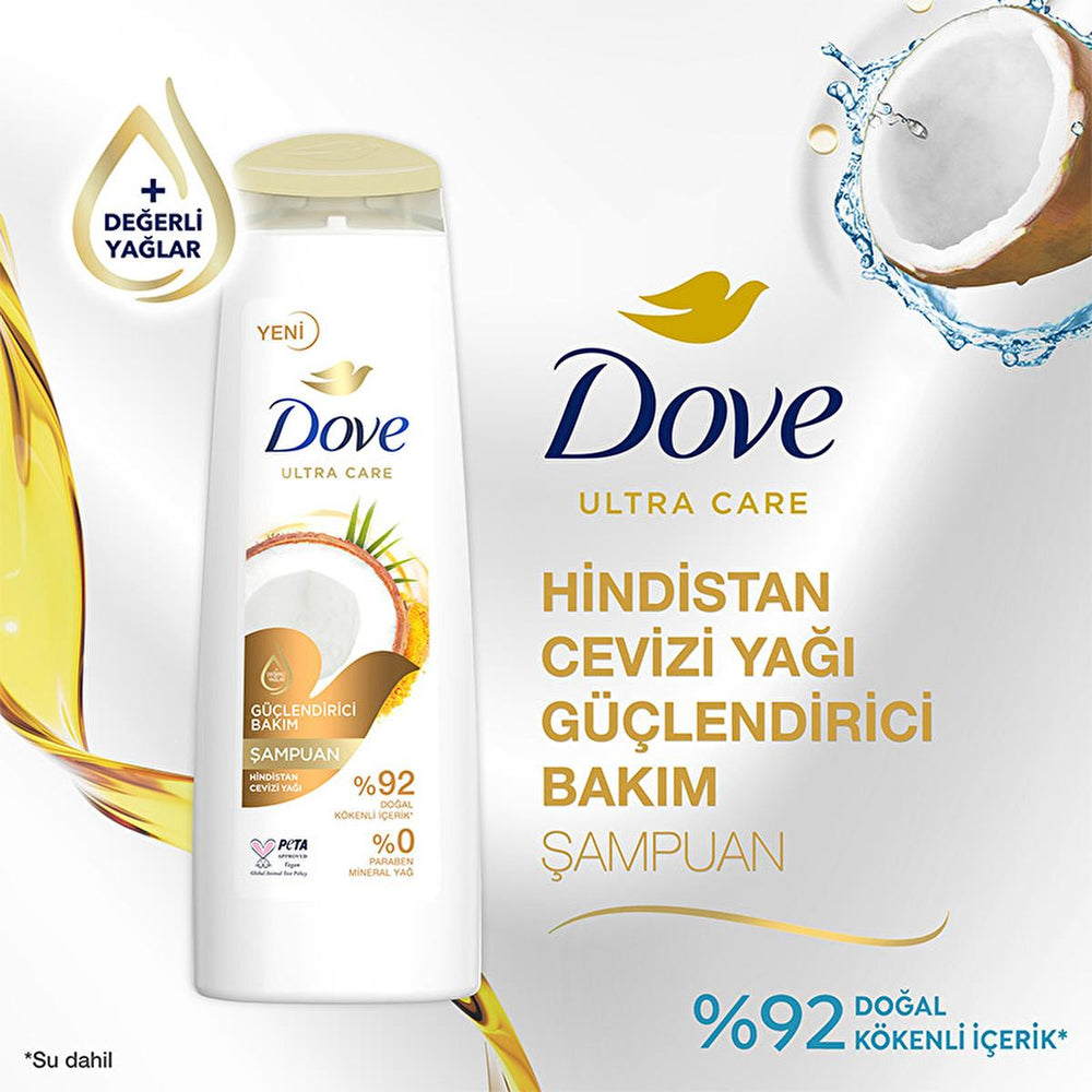 Dove Coconut Oil Shampoo - Natural, Vegan, Cruelty-Free Hair Care for Weak & Damaged Hair - view 4