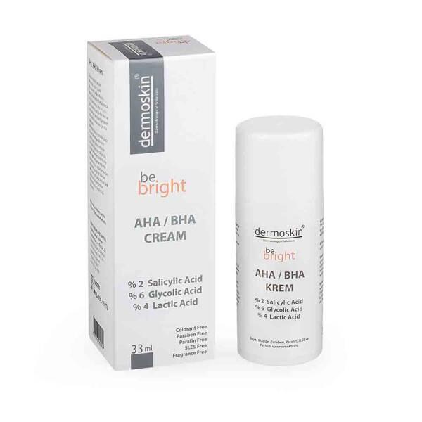 Dermoskin Be Bright AHA/BHA Cream 33ml, Skincare cream for oily and normal skin types Dermoskin Be Bright AHA/BHA Cream - Brightening Formula | 33ml Dermoskin Be Bright AHA/BHA Cream - 33ml dermoskin, aha-bha-cream, skincare, normal-skin, oily-skin, brightening, exfoliating-cream, hydrating, ai-generated, moisturizer