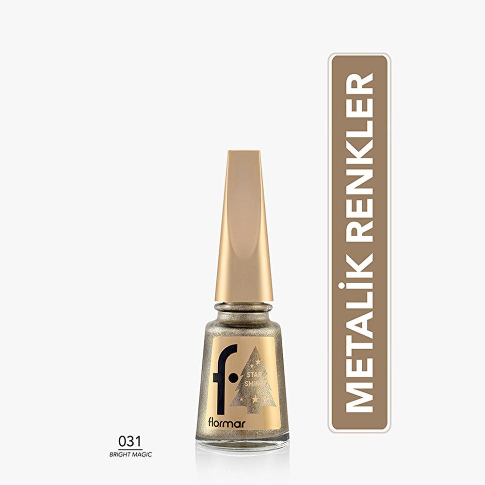 Flormar Star Shine Metallic Nail Polish - Highly Pigmented, Long-Lasting, Dramatic Nail Art - view 2