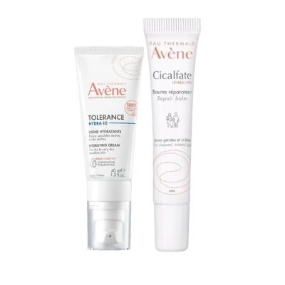 Avene Skincare Set for Dry Sensitive Skin - Moisturizing Cream & Soothing Lip Balm - Lip Balm