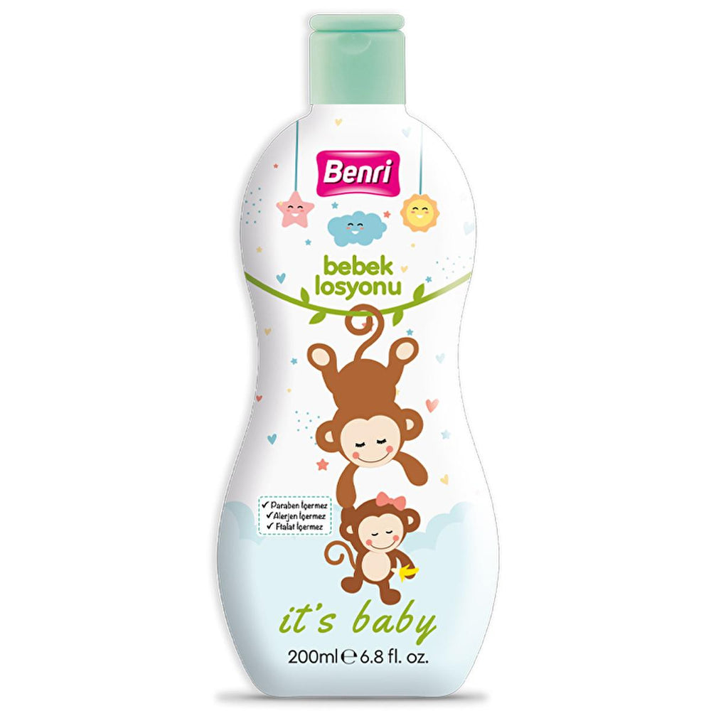 Benri Baby Lotion 200ml - Natural, Hypoallergenic Moisturizer for Sensitive Skin - Face Cream