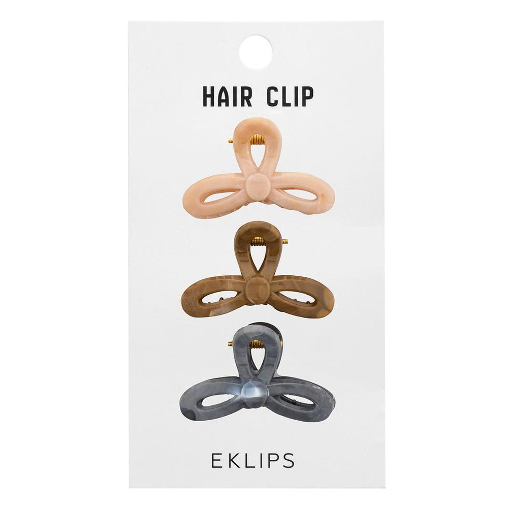 Eklips Marble Bow Hair Clips Elegant Hair Accessories 3-Pack