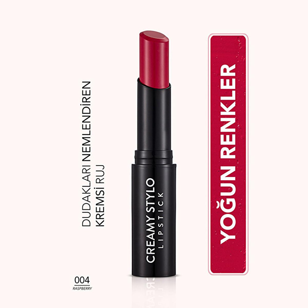 Flormar Creamy Stylo Lipstick - Moisturizing, High Pigment, Semi-Glossy Finish - 004 Raspberry Flormar Creamy Stylo Lipstick - Moisturizing & High Pigment Flormar Creamy Stylo Lipstick, Moisturizing lipstick, Creamy lipstick, Semi-glossy lipstick, High pigment lipstick, Easy apply lipstick, Lip care, Makeup, Beauty products, Cosmetics, Lipstick, Flormar, Raspberry lipstick, 004 Raspberry