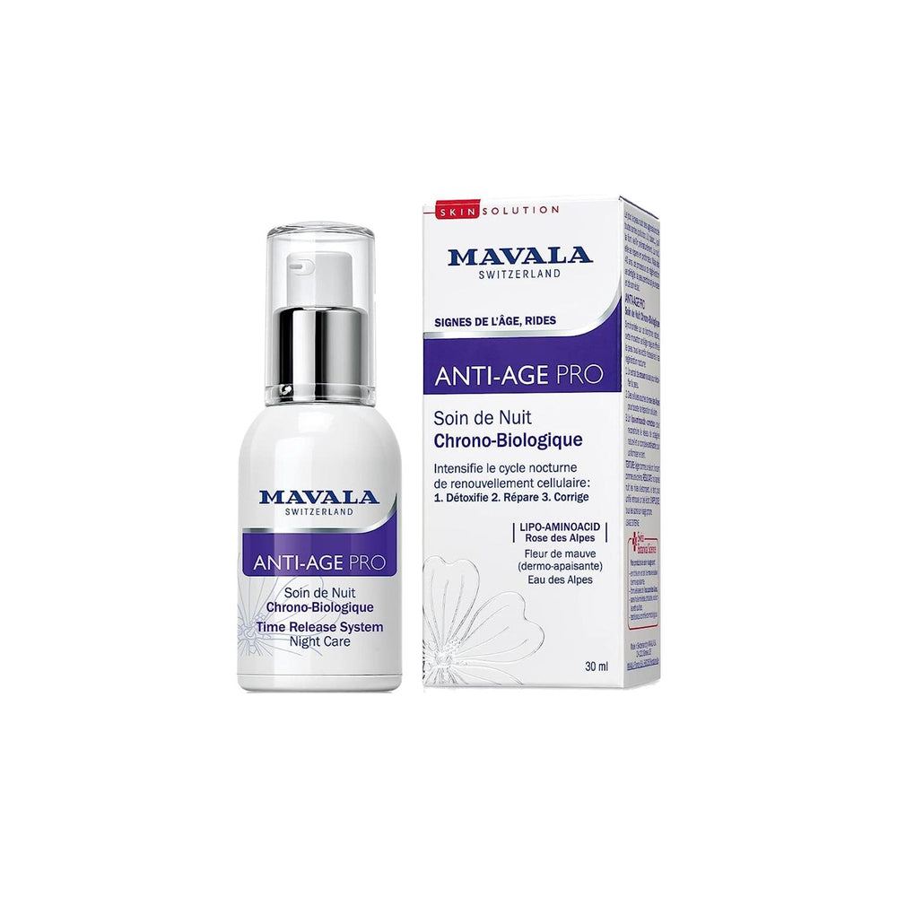 Mavala Anti-Age Pro Sustained Release Anti-Aging Night Care 30ml - Premium Nighttime Skincare Mavala Anti-Age Pro Night Care - Premium Anti-Aging Skincare anti-aging night care, Mavala Anti Age Pro, sustained release skincare, nighttime skincare routine, premium skincare products, skincare, anti-aging, night cream, sustained release system, skin rejuvenation, skin repair, premium skincare, Mavala, 30ml, 1.01 fl oz, anti-aging benefits