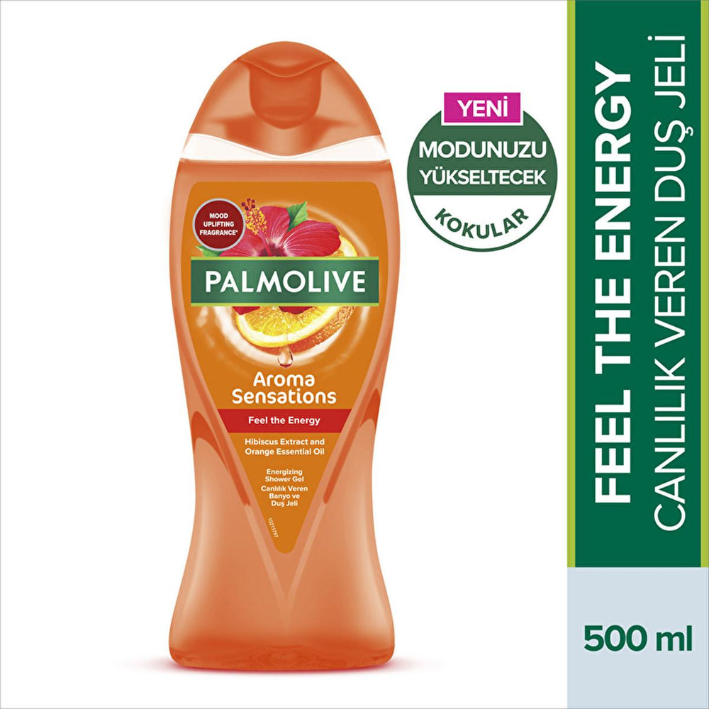 Palmolive Aroma Sensations Energizing Bath and Shower Gel with Amber Flower Extract - Natural Ingredients, - Shower Gel