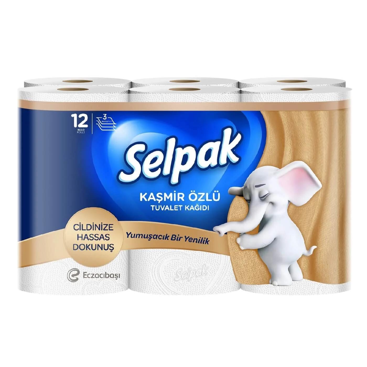 Selpak Cashmere Toilet Paper Ultra Soft &amp; Strong 12 Rolls