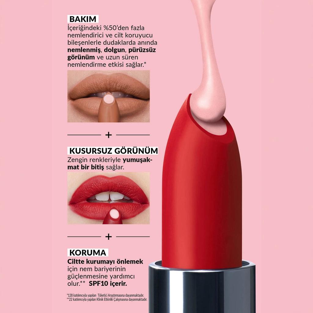 Avon Makeup +Care Hydramatic Matte Lipstick Siren Red 3.6g