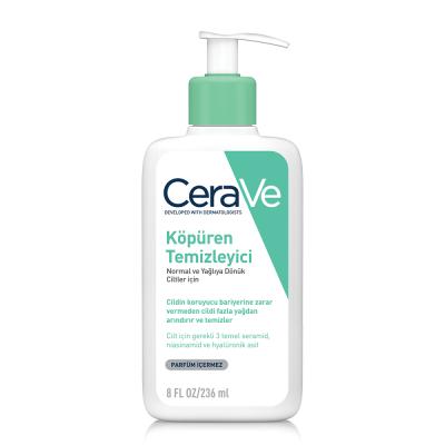 cerave foaming cleanser 8 fl oz bottle, cerave foaming cleanser application on wet skin CeraVe Foaming Cleanser - Gentle Cleanser | 8 fl oz CeraVe Foaming Cleanser - Gentle for Sensitive Skin cerave, foaming-cleanser, sensitive-skin, daily-skincare, gentle-cleanser, hypoallergenic, moisturizing, dermatologist-tested, skincare, ai-generated