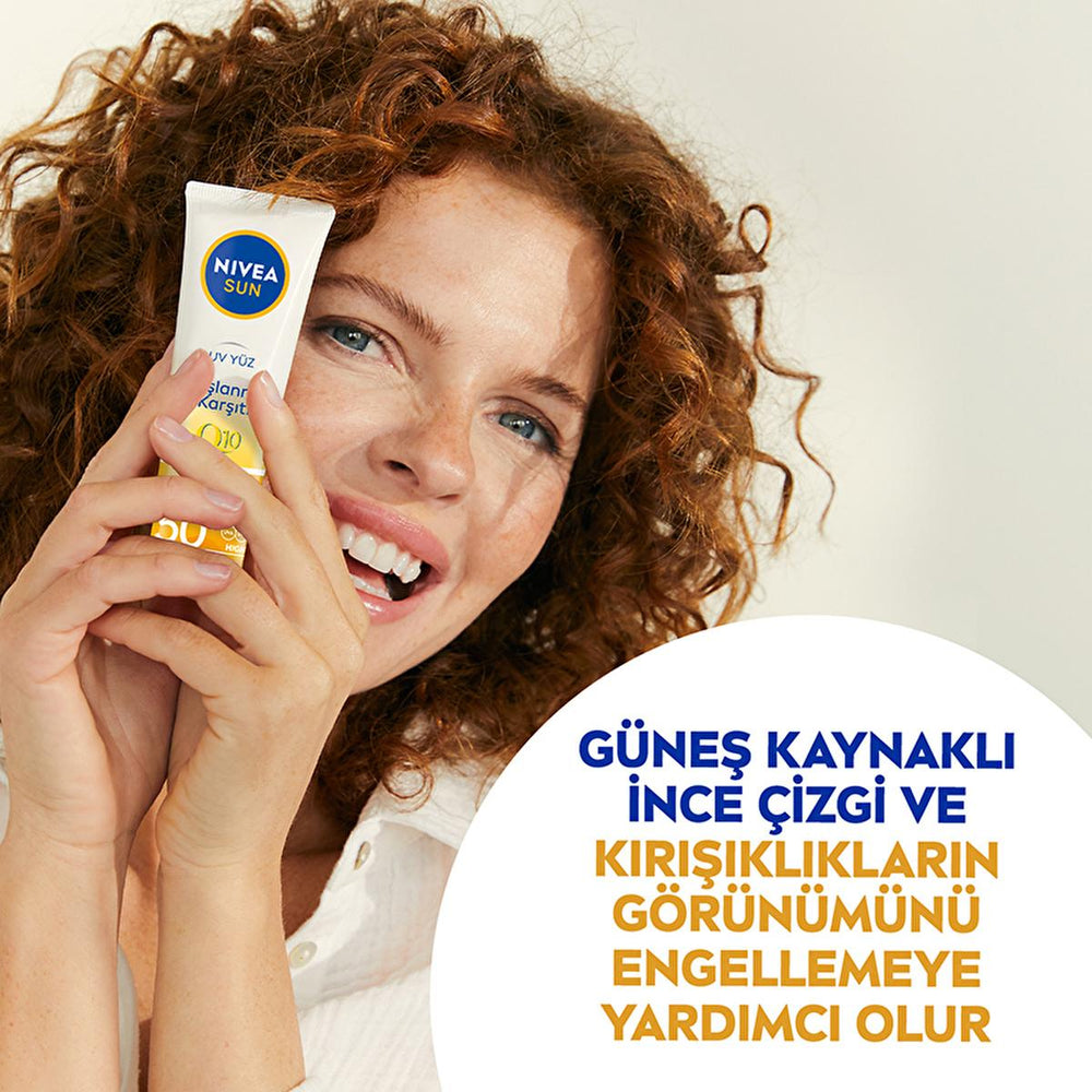 Nivea Sun SPF 50+ Anti-Aging Q10 Facial Sunscreen: Daily Sun Protection for Wrinkles & Dark Spots, Broad Spectrum UVA/UVB Defense Nivea Sun SPF 50+ Facial Sunscreen - Anti-Aging & Dark Spot Defense SPF50 facial sunscreen, anti-aging sunscreen, sunscreen for face, sun protection for face, Q10 sunscreen, sunscreen for wrinkles, sunscreen for dark spots, broad spectrum sunscreen, water resistant sunscreen, daily sunscreen, facial sunscreen, sun protection, anti-aging, wrinkles, dark spots, UVA protection, UVB 