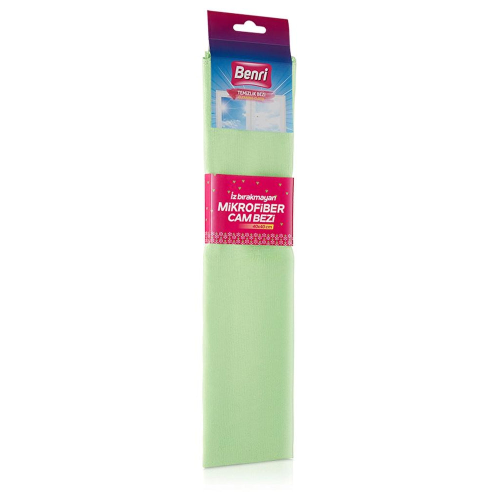 Benri Microfiber Glass Cleaning Cloth for Streak-Free Shine 1 Pack