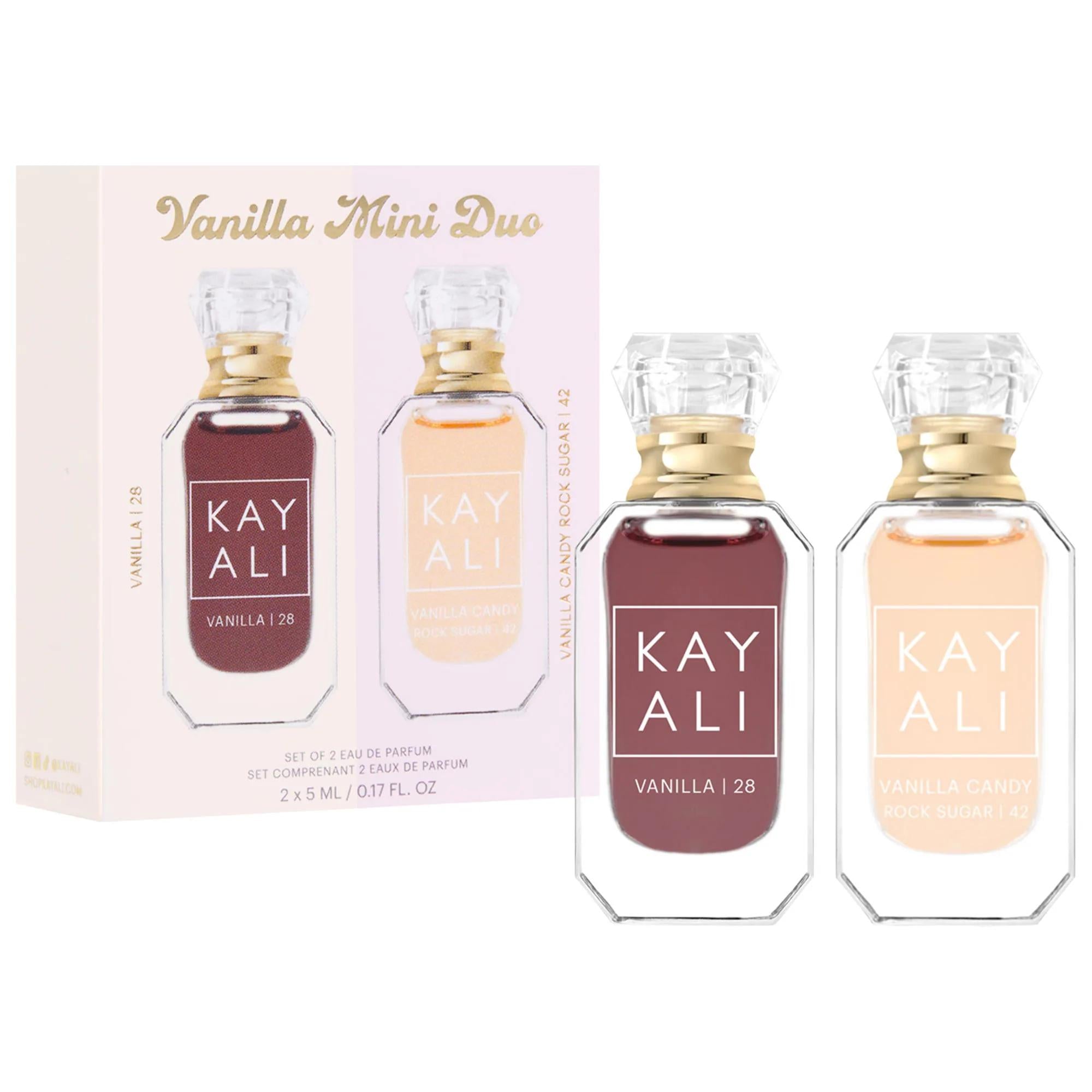 Kayali Mini Vanilla Perfume Duo Set: Vanilla Candy Rock Sugar & Vanilla 28 - Travel Size Fragrance Gift Set Kayali Vanilla Perfume Set - Try Mini Sizes! Vanilla Perfume Set, Mini Perfume Set, Kayali Perfume, Vanilla Candy Rock Sugar, Vanilla 28, Fragrance Gift Set, Travel Size Perfume, Gourmand Perfume, Designer perfume samples, arabic perfume, Vanilla fragrance, Travel perfume, Perfume sampler, Gift for her, Perfume set, Vanilla scent, Eau de parfum, Mini fragrance, Travel-friendly perfume, Vanilla perfume