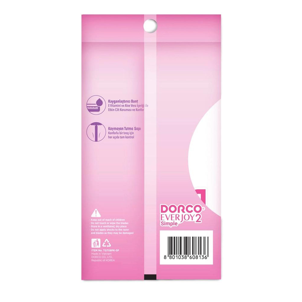 Dorco Everjoy2 Disposable Razors for Smooth Shaving 5 Count