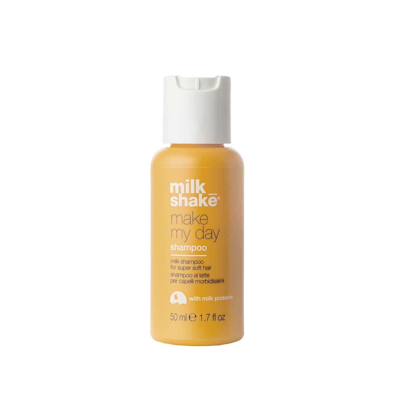 milk_shake Make My Day Shampoo 50ml - Travel-Sized Hair Care for On-the-Go milk_shake Make My Day Shampoo 50ml - Travel Hair Care travel shampoo, milk_shake shampoo, sample size hair care, Make My Day shampoo, compact hair care products, travel-sized shampoo, hair care for on-the-go, portable shampoo, milk_shake Make My Day, 50ml shampoo, travel hair care, small shampoo bottle
