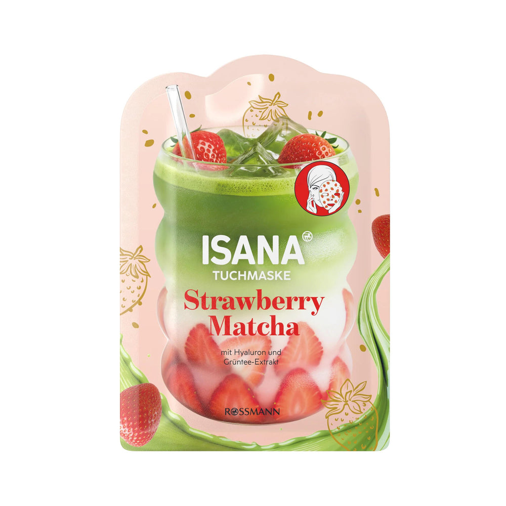 Isana Strawberry Matcha Latte Sheet Mask for Hydration 1 pc
