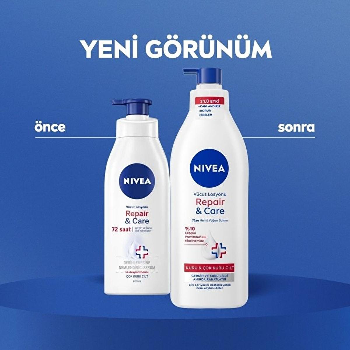 nivea repair and care body lotion bottle, nivea lotion texture, nivea moisturizing ingredients NIVEA Repair & Care Body Lotion - Intensive Moisturizer for Dry Skin | 13.5 fl. oz. NIVEA Repair & Care Body Lotion - Intensive Moisturizer 13.5 fl. oz. nivea, body-lotion, moisturizer, dry-skin, intensive-care, sensitive-skin, personal-care, skincare, dry-skin-relief, ai-generated