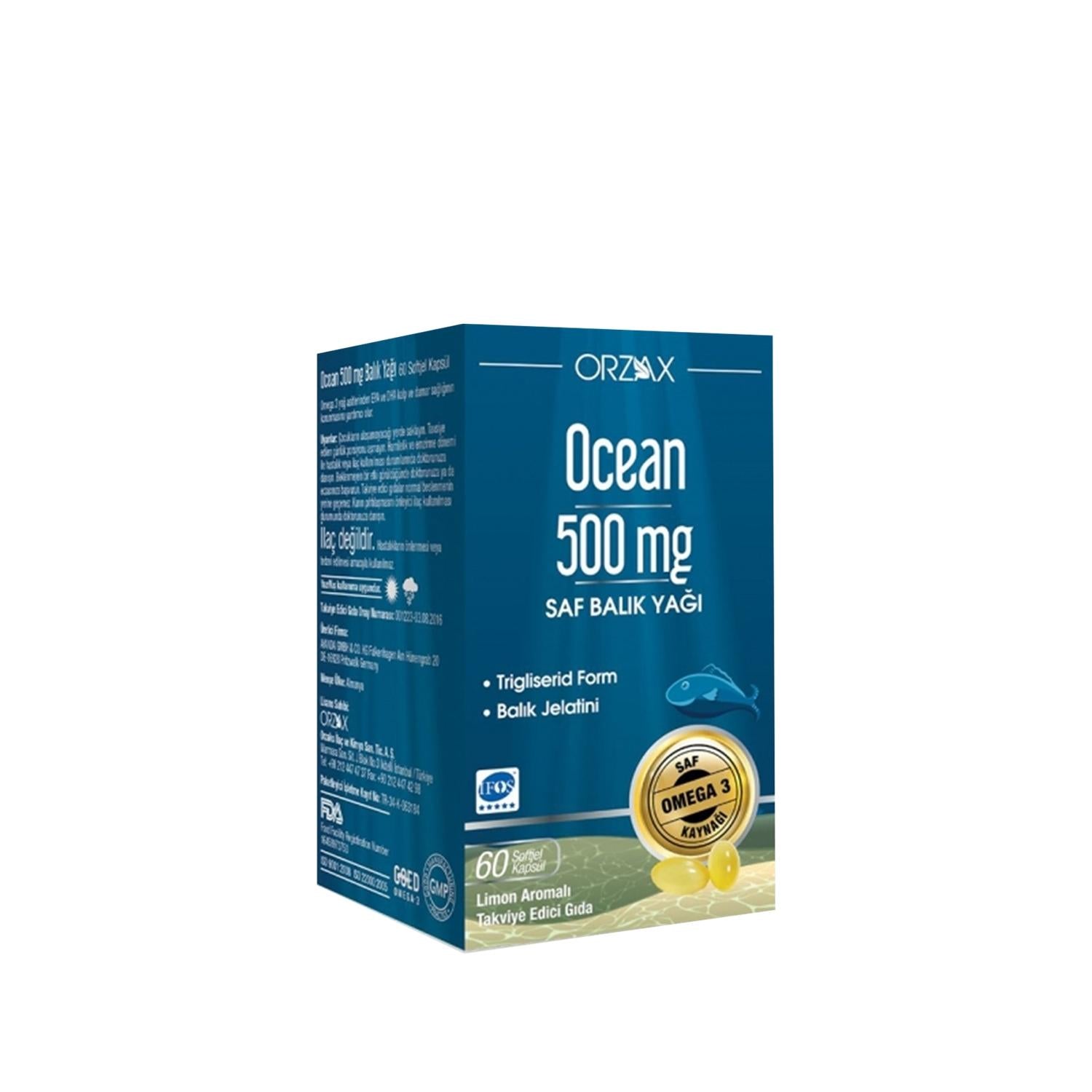 Orzax Ocean Omega-3 Fish Oil Supplement 500mg - 60 Softgel Capsules for Heart Health Support Orzax Ocean Omega-3 Fish Oil 500mg - Heart Health Support Fish Oil Supplement, Omega-3 Supplement, Heart Health Support, Softgel Capsules, Orzax Ocean, Omega-3 Fatty Acids, EPA, DHA, Cardiovascular Wellness, Health Supplements, Dietary Supplements, Wellness Products