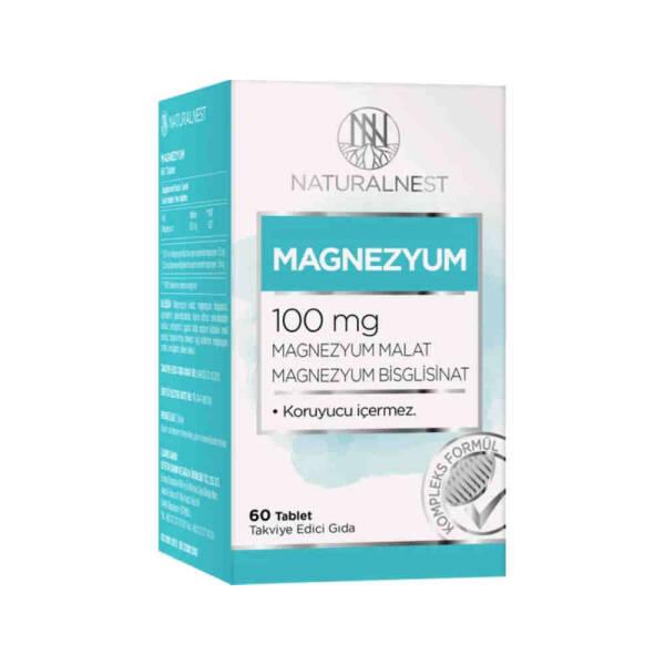 Naturalnest Magnesium Supplement 100mg - 60 Tablets | Magnesium Malate & Bisglycinate for Optimal Health - image 2