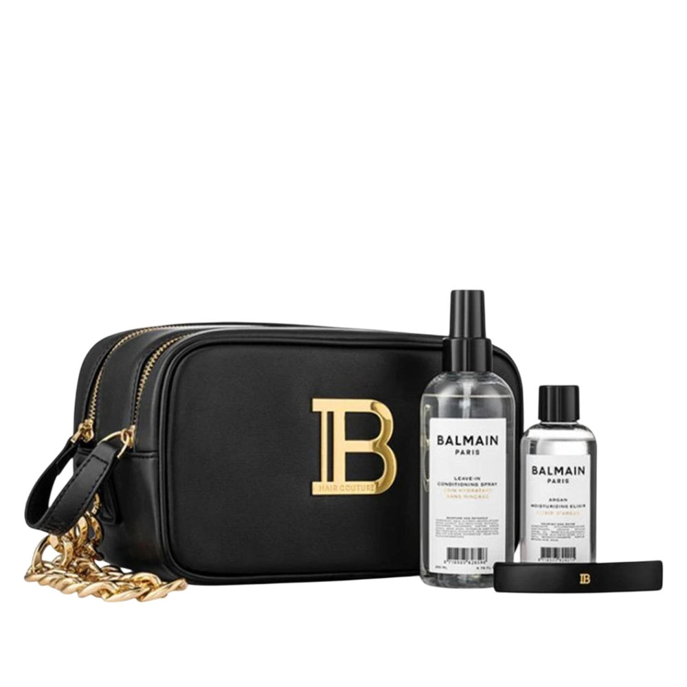 Balmain Toiletry Bag Black & Gold Travel Organizer