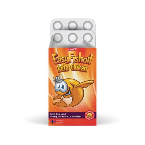 EasyFishoil Beta Glukan Children's Dietary Supplement - Sugar-Free Chewable Tablets with Vitamin A, D, E - image 3