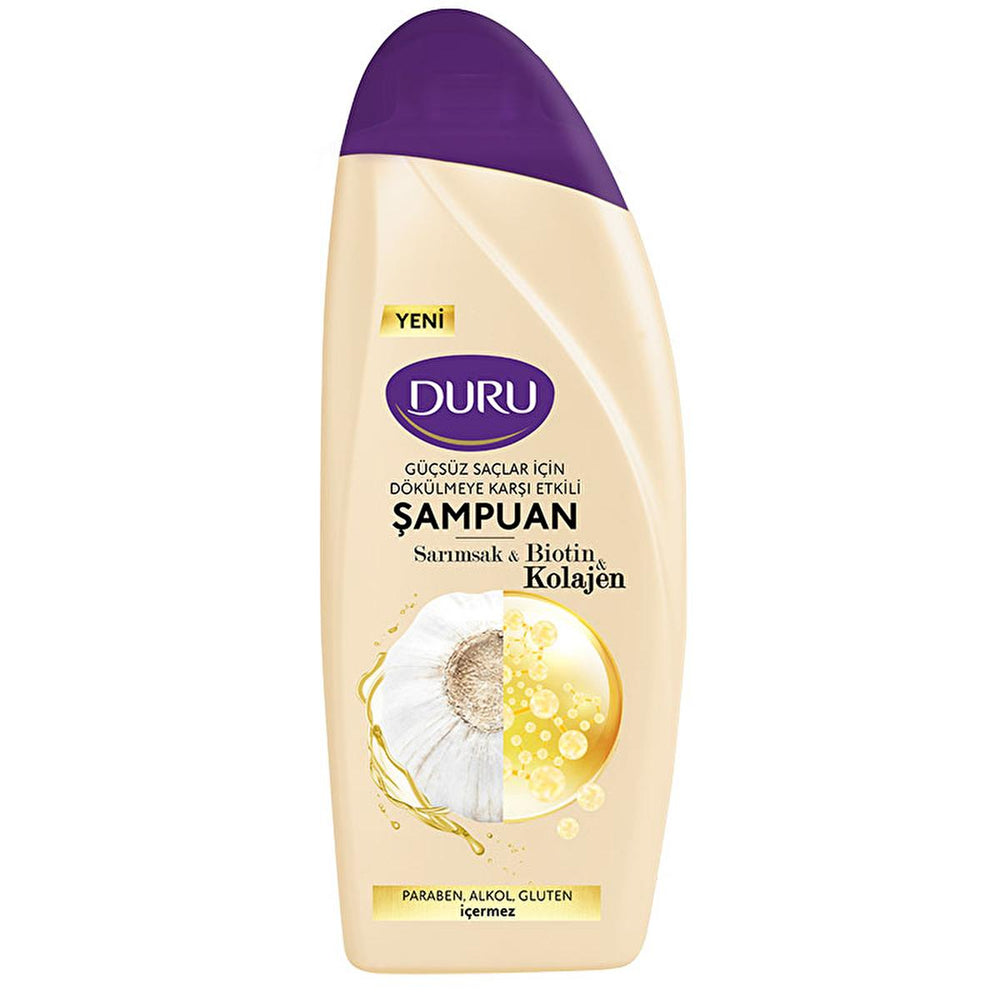 Duru Biotin & Garlic Shampoo: Anti-Hair Loss, Hair Growth, & Strengthening - Collagen & Nettle Extract - 500ml Duru Biotin Garlic Shampoo - Hair Loss & Growth | 500ml Biotin shampoo, Garlic shampoo, Hair loss shampoo, Anti-hair fall shampoo, Shampoo for hair growth, Collagen shampoo, Nettle extract shampoo, Hair strengthening shampoo, Duru shampoo, Shampoo 500ml, hair shampoo, hair cleanser, shampoo, biotin, garlic, hair loss, anti-hair fall, collagen, nettle extract, hair strengthening, hair revitalization