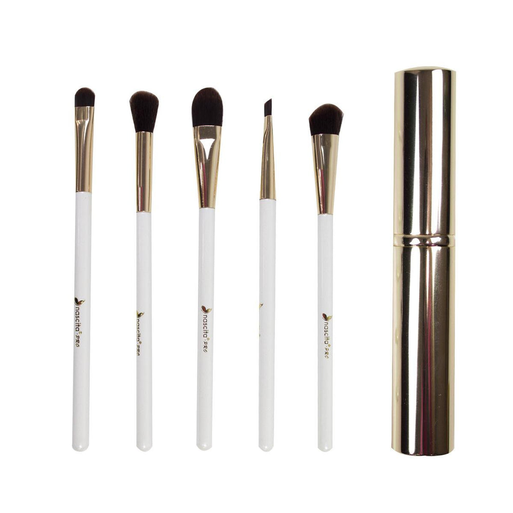 Nascita Pro 5-Piece Makeup Brush Set - Soft, High-Quality Brushes for Travel and Professional Use - Makeup Brush