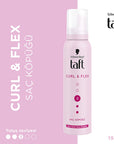 Taft Curl & Flex Hair Mousse - Enhances Curl Definition & Volume, 5.07 fl oz Taft Curl & Flex Hair Mousse - 5.07 fl oz curl enhancing mousse, hair styling products, curl defining products, wavy hair care, styling mousse for curly hair, curly hair products, wavy hair styling, hair mousse, hair care, styling products, Taft hair products, curl definition, volume enhancement, moderate hold, 5.07 fl oz, hair styling mousse