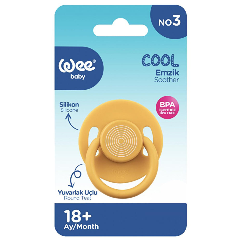 Wee Baby Cool Silicone Baby Pacifier for 18 Months Old - Round Tip, Orthodontic Design - Baby Care