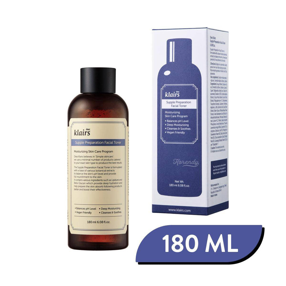Klairs Supple Preparation Facial Toner pH Balancing Hydration 180ml