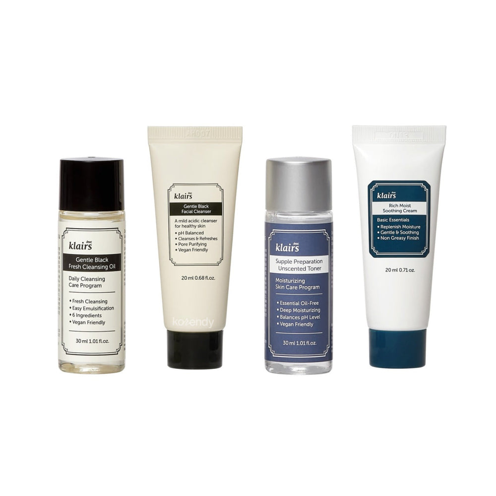 Klairs Skincare Trial Kit Hydrating K-Beauty Routine 4 Items