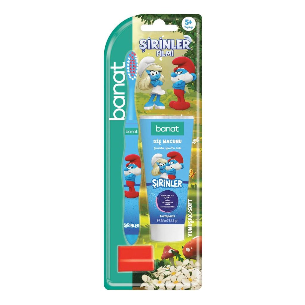 Banat Smurfs Kids Oral Care Set with Toothpaste & Brush