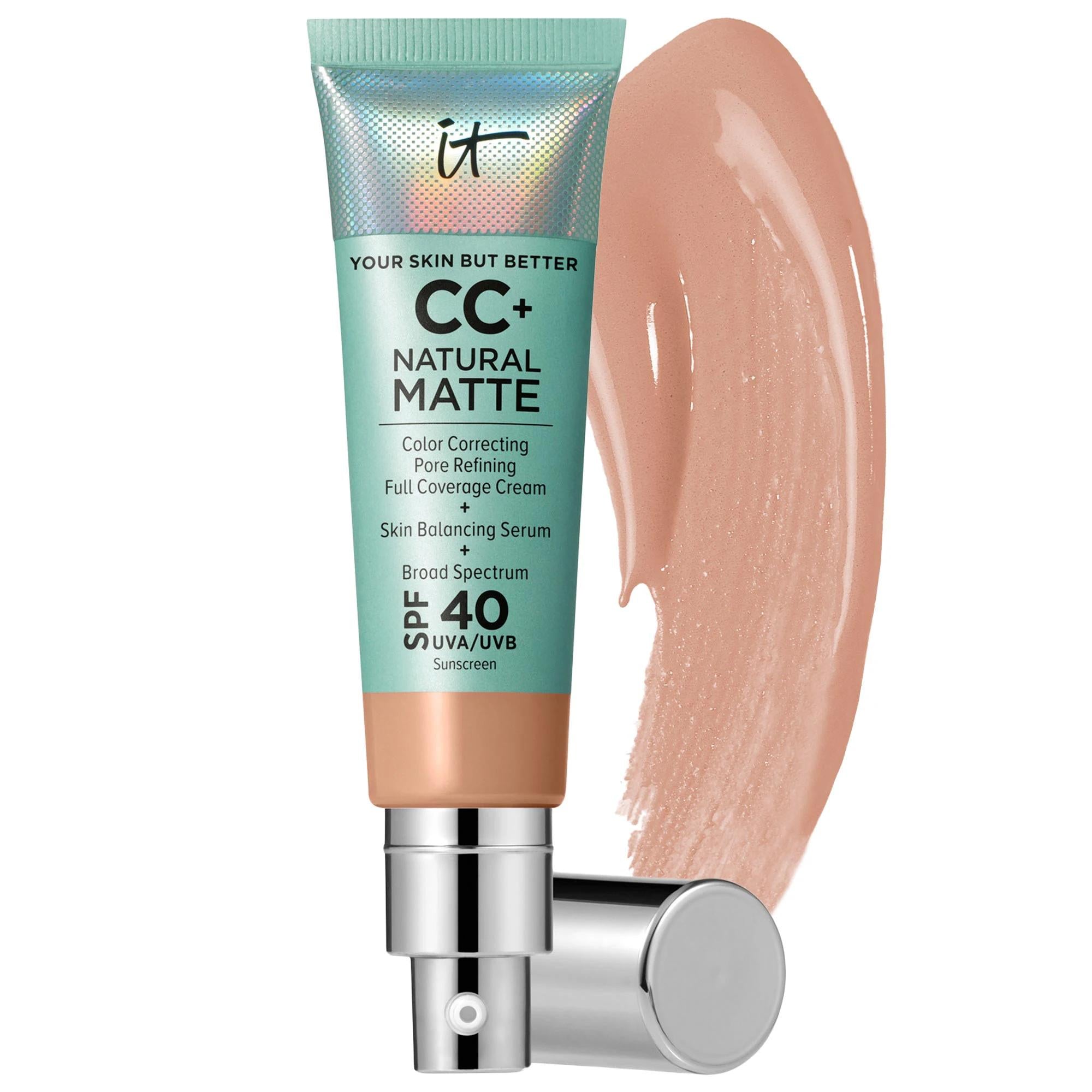 CC+ Cream Natural Matte Foundation with SPF 40 - Full Coverage, Non-Comedogenic, Vegan Formula CC+ Cream Matte Foundation SPF 40 - Full Coverage, Vegan & Non-Comedogenic matte foundation, SPF 40 foundation, non-comedogenic foundation, vegan foundation, full-coverage foundation, oily skin solution, long-lasting makeup, broad-spectrum sun protection, Air Licium, Hyaluronic Acid, Lentil Seed Extract, natural matte finish, flawless complexion, vegan cosmetics, cruelty-free makeup, sensitive skin friendly, acne-