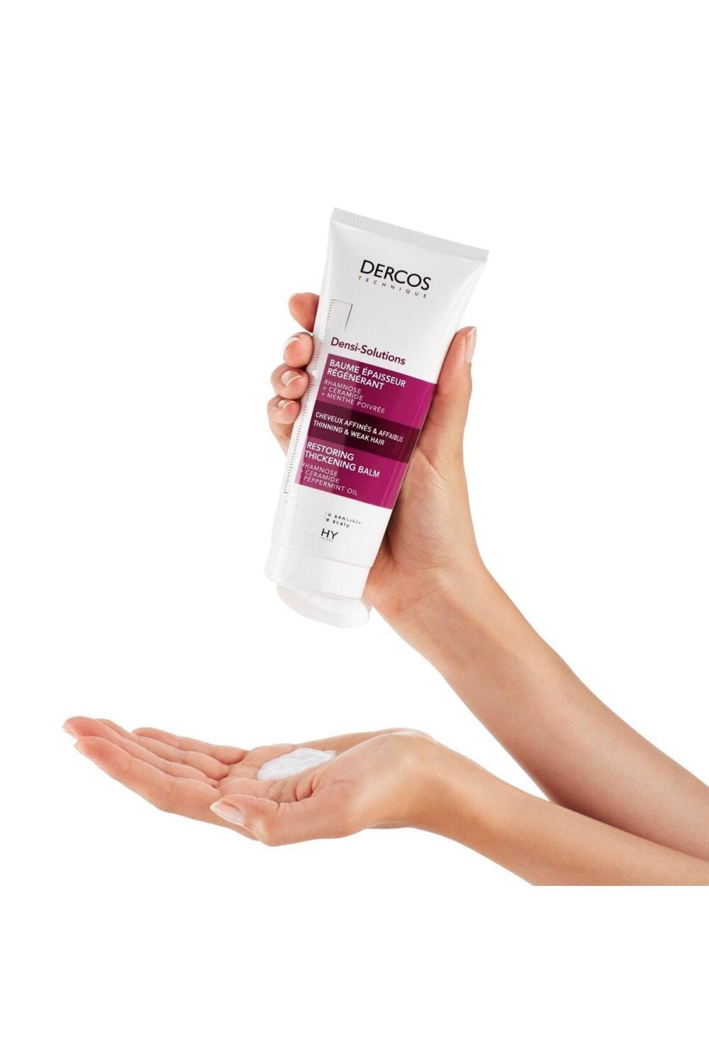 Vichy Dercos Densi-Solutions Thickening Hair Balm - Restoring Hair Care for Thin Hair, 5.07 fl oz Vichy Dercos Thickening Hair Balm - Restoring Hair Care Vichy Dercos Densi-Solutions, Thickening Hair Balm, Restoring Hair Care, Hair Thickening Treatment, Nourishing Hair Cream, Hair Care for Thin Hair, Hair Volume, Hair Strength, Glycerin, Tocopheryl Acetate, Hair Nourishment, Hair Moisturizing, Lightweight Hair Care, Easy Hair Management, Healthy Hair, Hair Care Routine