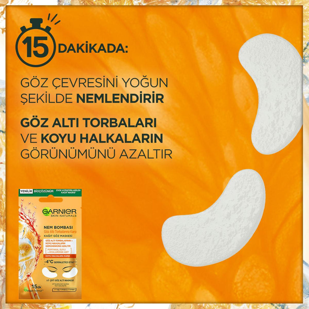 Garnier SkinActive Eye Mask: Reduce Under Eye Bags & Dark Circles with Hydrating Hyaluronic Acid & Brightening Orange Juice - Refresh & Revitalize Garnier Eye Mask: Reduce Dark Circles & Bags - Hydrate & Brighten eye mask, under eye bags treatment, dark circles treatment, hydrating eye mask, brightening eye mask, Garnier eye mask, hyaluronic acid eye mask, orange juice eye mask, eye mask for puffiness, Garnier, SkinActive, hyaluronic acid, orange juice, eye care, skincare, beauty, puffiness, dark circles, h