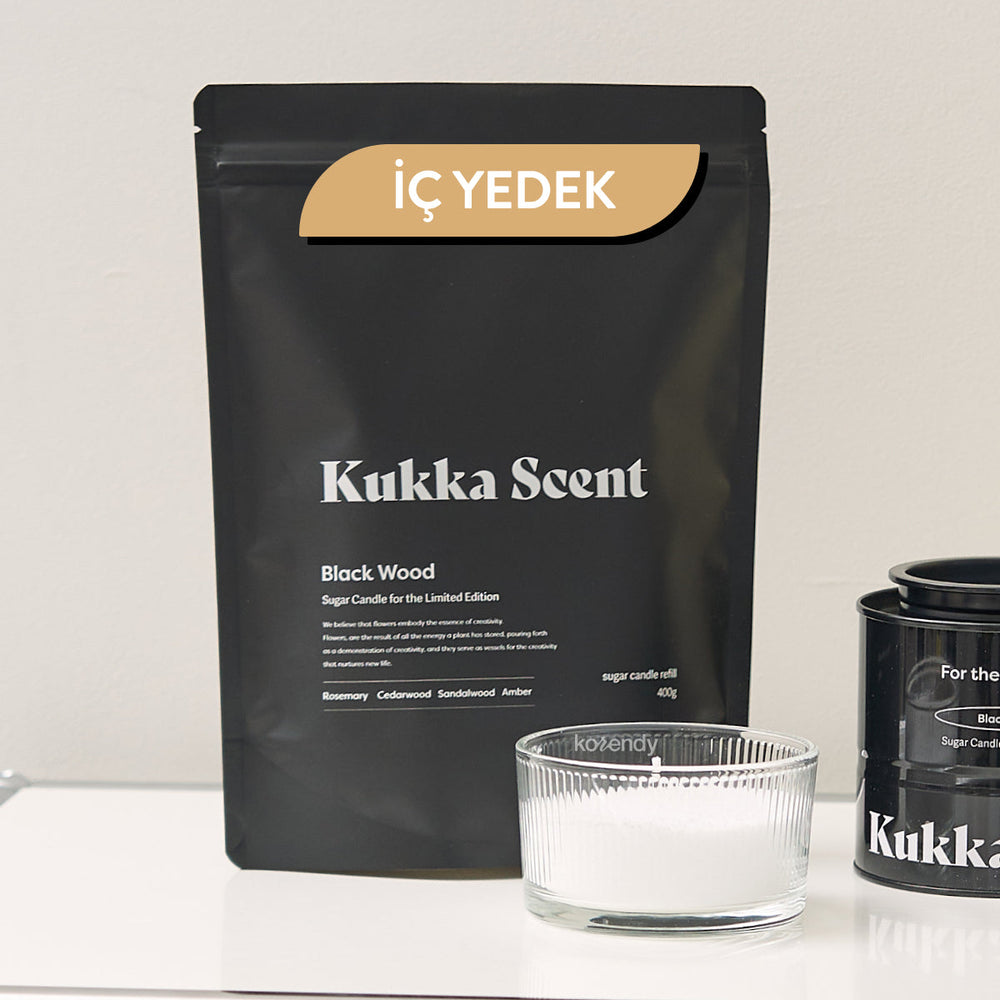 Kukka Scent Sugar Candle Black Wood Pearl Wax Refill