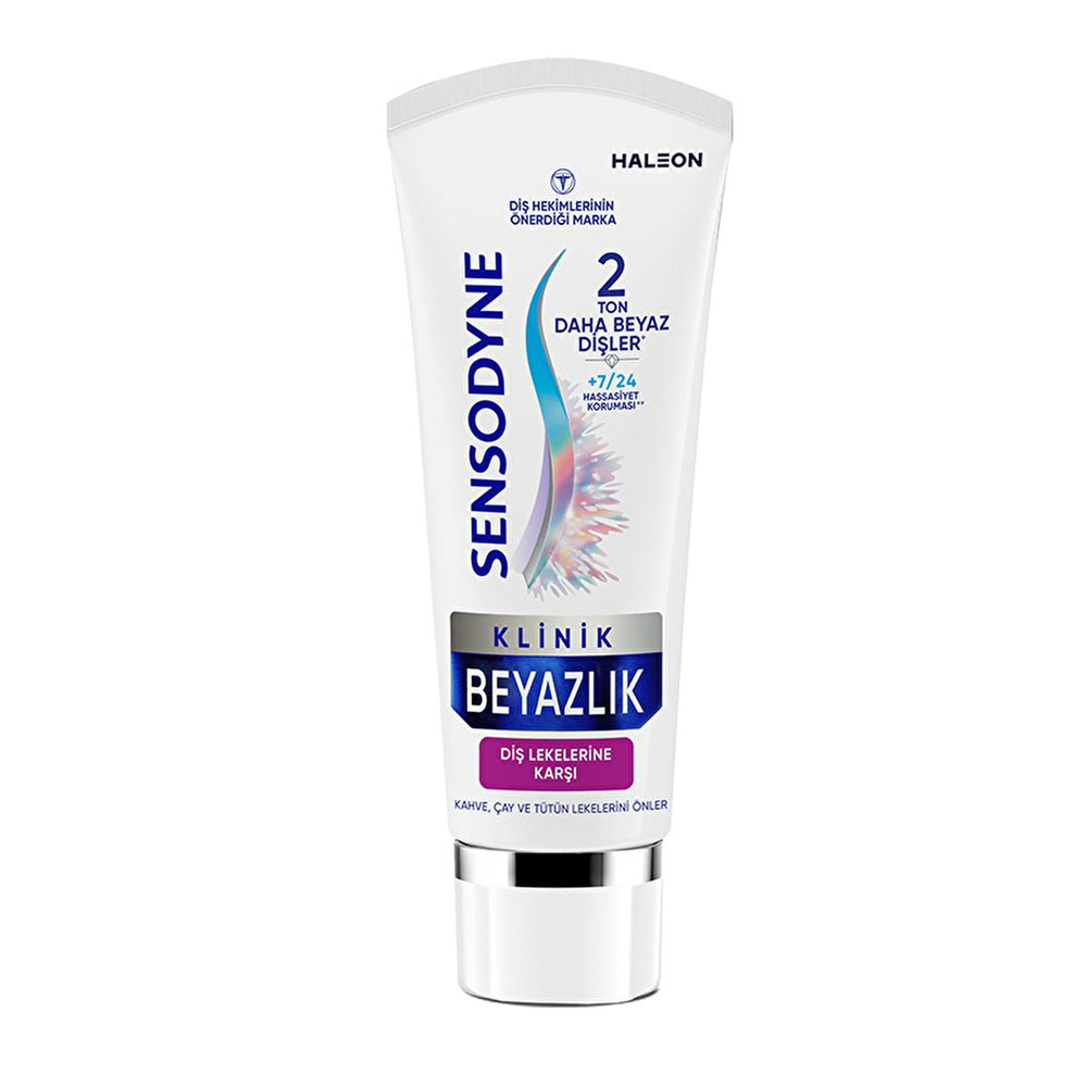 Sensodyne Klinik Beyazlık Diş Macunu - Hassas Dişler için Beyazlatıcı Diş Macunu, Lekelere Karşı Etkin - Toothpaste