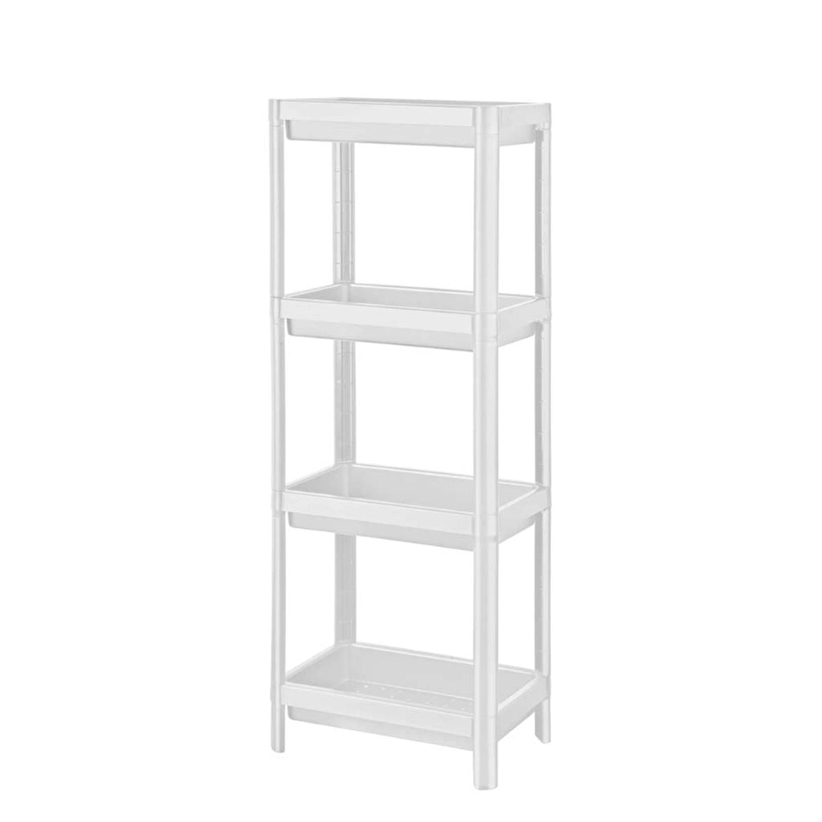 Decobella 4-Tier Bathroom Storage Rack - Maximize Space, Easy Install, Durable Plastic Decobella 4-Tier Bathroom Storage Rack - Maximize Space bathroom storage rack, 4-tier bathroom organizer, plastic bathroom shelf, easy install bathroom storage, bathroom cleaning supply organizer, bathroom organization, decluttering solutions, home storage, plastic storage rack, bathroom essentials organizer