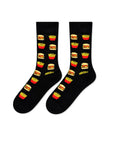 Carnaval Socks Fast Food Patterned Black Crew Socks 1 Pair
