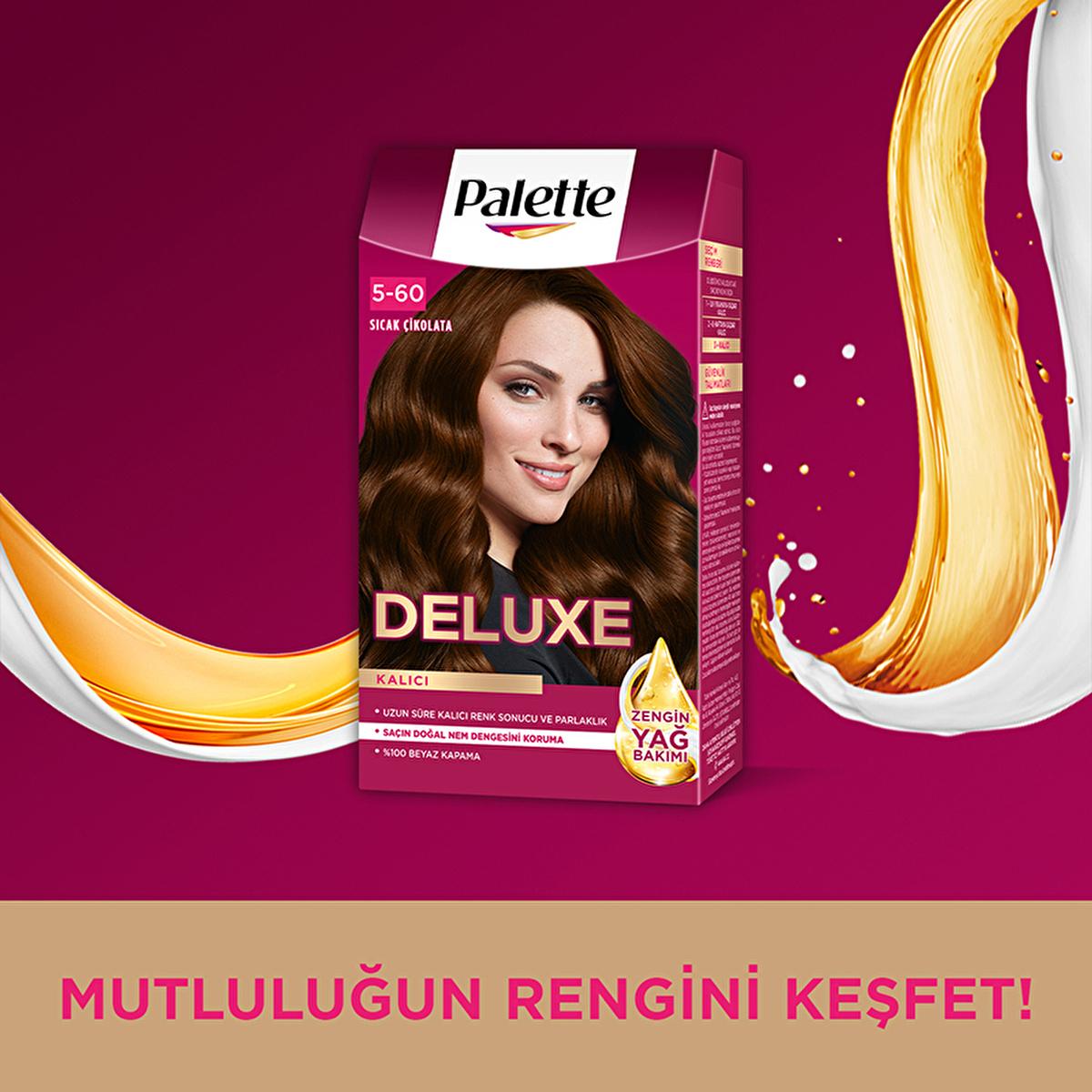 Palette Deluxe Warm Chocolate Hair Dye 5-60 - Long-Lasting, Nourishing Hair Color Palette Deluxe Warm Chocolate Hair Dye - Long Lasting Color hair dye, long-lasting hair color, nourishing hair dye, Warm Chocolate hair color, Palette Deluxe hair dye, hair color, hair care, cosmetic, beauty product, brown hair dye, chocolate hair color