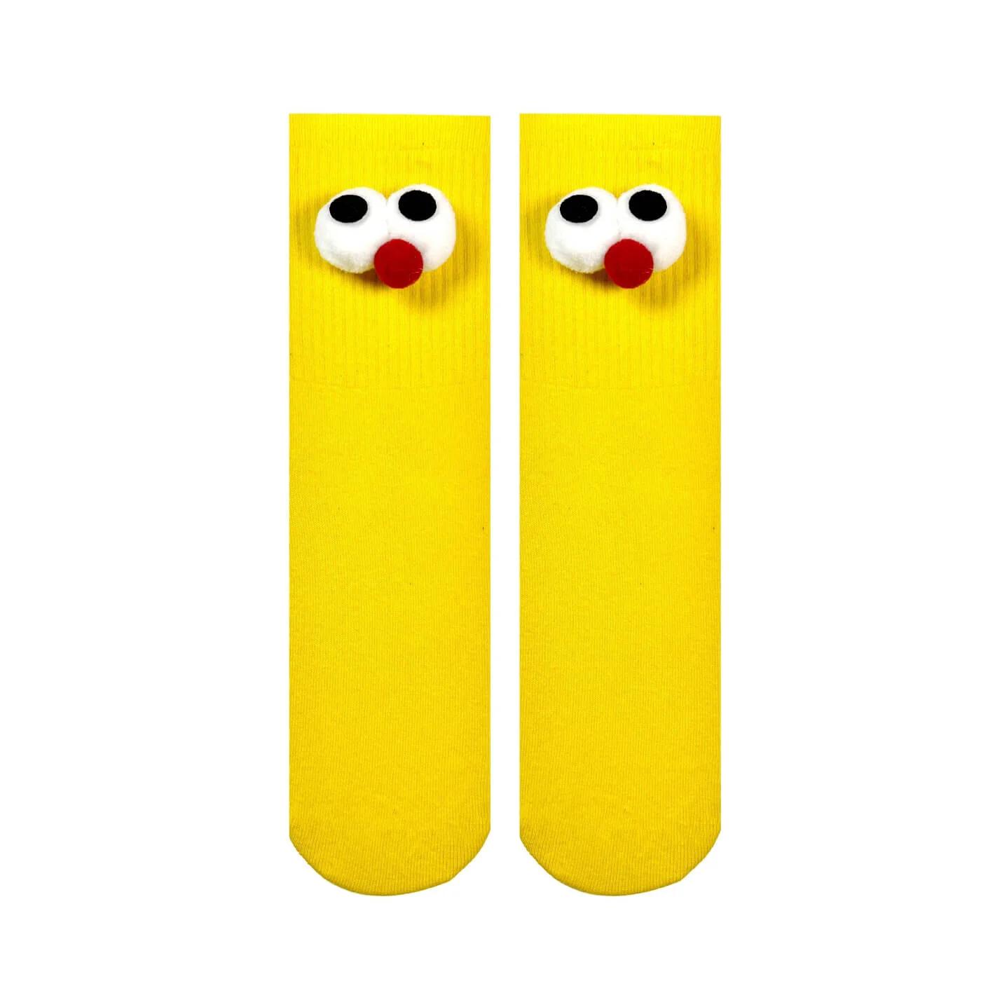 Carnaval Socks Yellow Googly Eye Athletic Socks 1 Pair