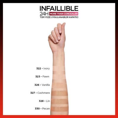 loreal paris concealer 323 fawn tube, loreal concealer swatch on skin, applying loreal paris infallible concealer Loreal Paris Infaillible Concealer - 323 Fawn | 24 Hour Coverage Loreal Paris Infaillible Concealer - 323 Fawn concealer, loreal-paris, makeup, beauty, flawless-skin, coverage, hydrating, ai-generated, dark-circle-concealer, fawn-323