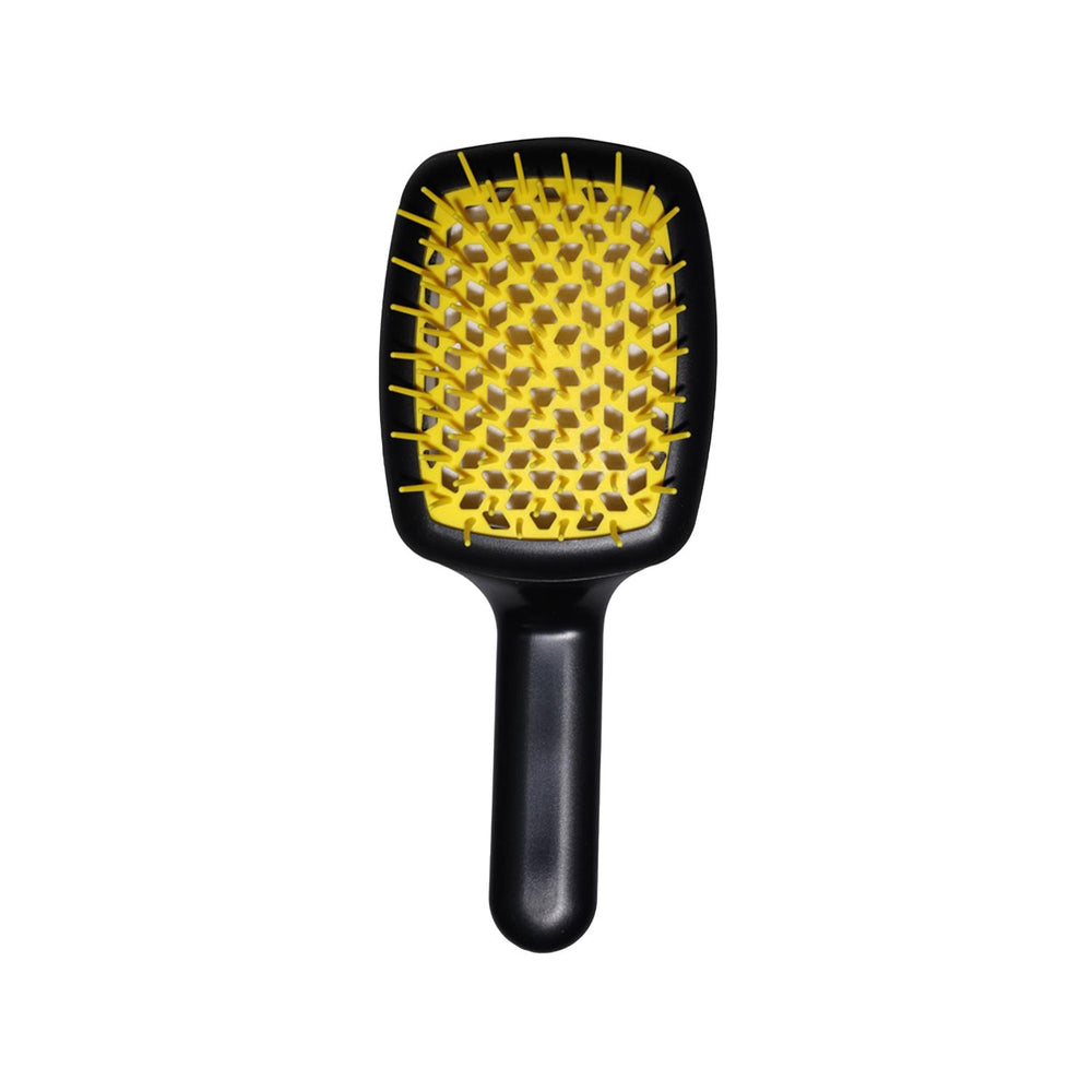Janeke Curvy M Open-Back Chrome Yellow Hairbrush SP508A