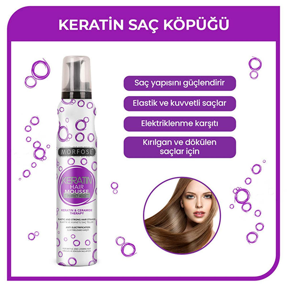 Morfose Keratin Hair Mousse - 6.76 fl oz - Strong Hold, Volumizing & Shine - view 3