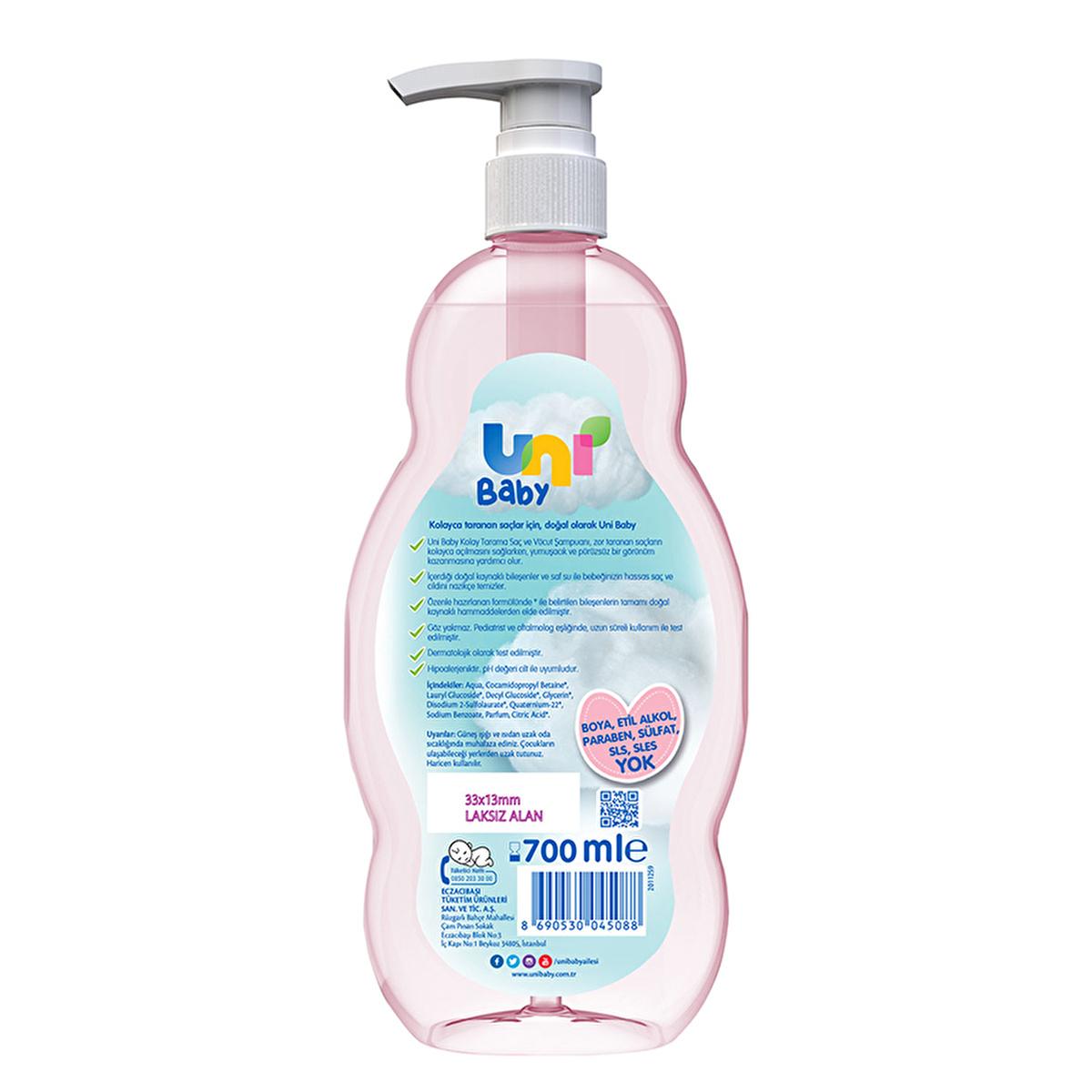 Uni Baby Kolay Tarama Saç ve Vücut Şampuanı - Gentle Detangling Baby Shampoo 700ml Uni Baby Gentle Detangling Baby Shampoo 700ml baby shampoo, detangling shampoo, hypoallergenic baby care, natural baby products, dermatologically tested baby shampoo, gentle baby shampoo, tear-free shampoo, pH balanced baby shampoo, baby hygiene products, Uni Baby products