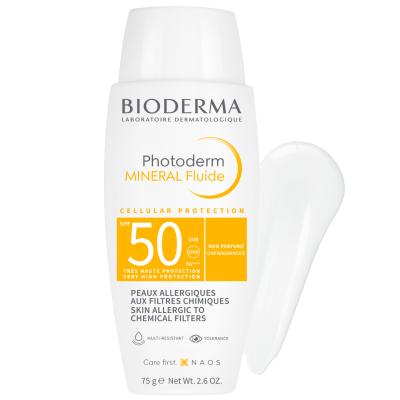 Bioderma Photoderm Mineral Sunscreen Fluid SPF 50+ - Hypoallergenic, Water-Resistant, Fragrance-Free Sun Protection for Sensitive Skin Bioderma Photoderm SPF 50+ Mineral Sunscreen Fluid - Hypoallergenic & Water-Resistant Mineral Sunscreen, SPF 50+, Hypoallergenic Sunscreen, Fragrance-Free Sunscreen, Water-Resistant Sunscreen, Bioderma Photoderm, Sensitive Skin Care, Sun Protection, Dermatologically Tested, Outdoor Activities, Skin Care, Sunscreen, UVA Protection, UVB Protection