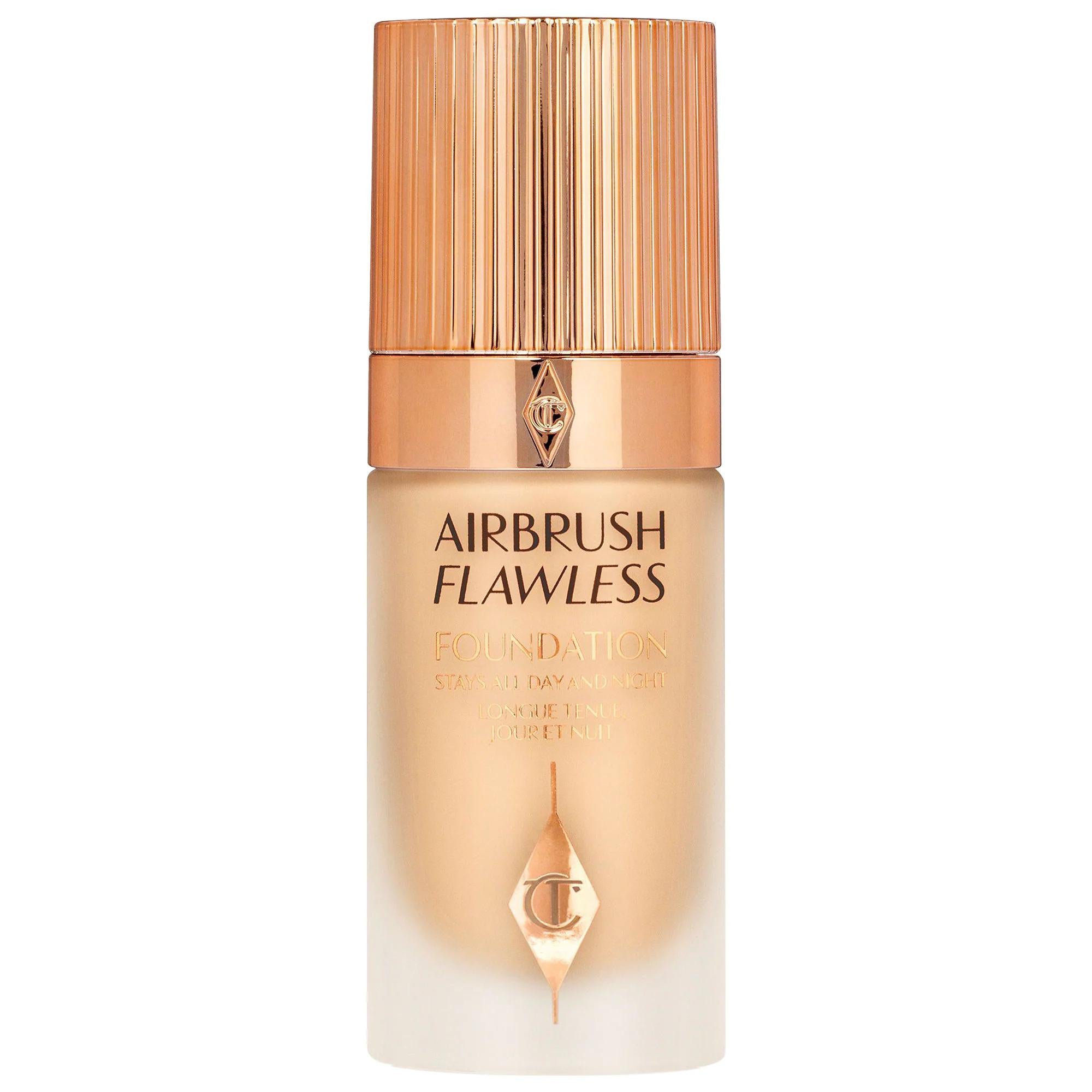 Charlotte Tilbury Airbrush Flawless Longwear Foundation: Full Coverage, Matte Finish, Poreless Look - Hydrating, Transfer-Resistant, Vegan & Cruelty-Free Charlotte Tilbury Foundation: Longwear, Full Coverage, Matte longwear foundation, full coverage foundation, matte finish foundation, poreless foundation, hydrating foundation, transfer resistant foundation, vegan foundation, cruelty-free foundation, foundation for dry skin, foundation for combination skin, foundation, makeup, face makeup, full coverage mak