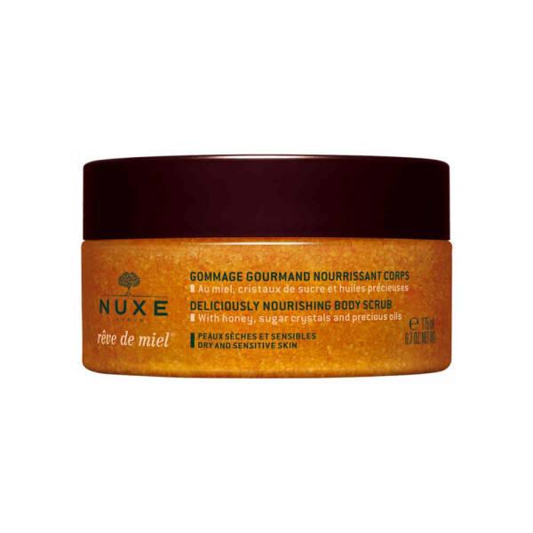 Nuxe Reve de Miel: Deliciously Nourishing Honey Body Scrub - Exfoliates & Smooths Dry, Sensitive Skin - Paraben Free, Natural Exfoliation Nuxe Reve de Miel Honey Body Scrub - For Dry & Sensitive Skin Nuxe Reve de Miel, body scrub, honey body scrub, dry skin scrub, sensitive skin scrub, nourishing body scrub, paraben free body scrub, exfoliating body scrub, natural body scrub, body exfoliant, skin smoothing, moisturizing scrub, honey scrub, dry skin treatment, sensitive skin treatment, paraben-free, natural 