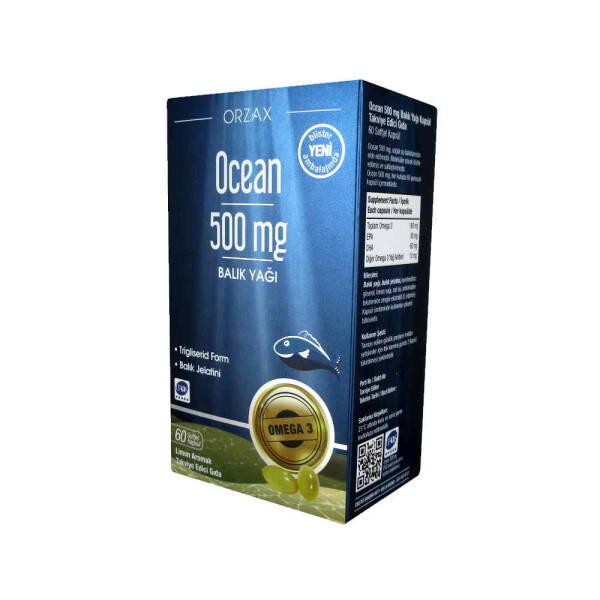 Ocean Omega-3 Fish Oil Capsules 500mg - 60 Count Dietary Supplement for Heart Health - image 2