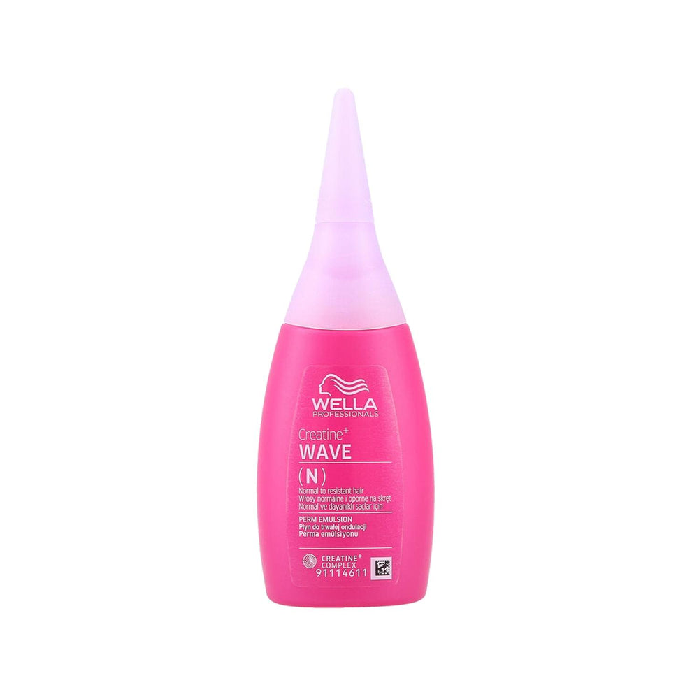 Wella Creatine + Wave Perm Emulsion for Normal & Resistant Hair - Nourishing, 2.54 fl oz Wella Creatine + Wave Perm Emulsion - Nourishing Hair Care Wella Creatine + Wave Perm Emulsion, Hair perming solution for normal hair, Hair perming solution for resistant hair, Creatine-infused hair perm emulsion, Wella professional hair care products, Hair care, Perm emulsion, Normal hair, Resistant hair, Salon professionals, At-home hair treatments, Hair curling, Hair waving