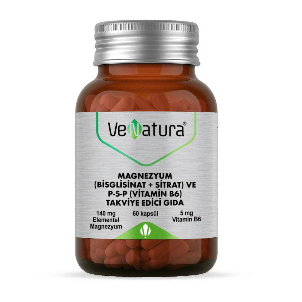 Venatura Magnesium (Bisglycinate & Citrate) and Vitamin B6 Supplement - 60 Capsules for Muscle Function and Energy - image 2
